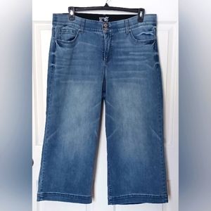 Terra& Sky Women's Wide Leg Crop Jeans